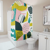 Ananas Abstrakt: farbenfrohe nahtlose Patchwork Duschvorhang (Beispiel)