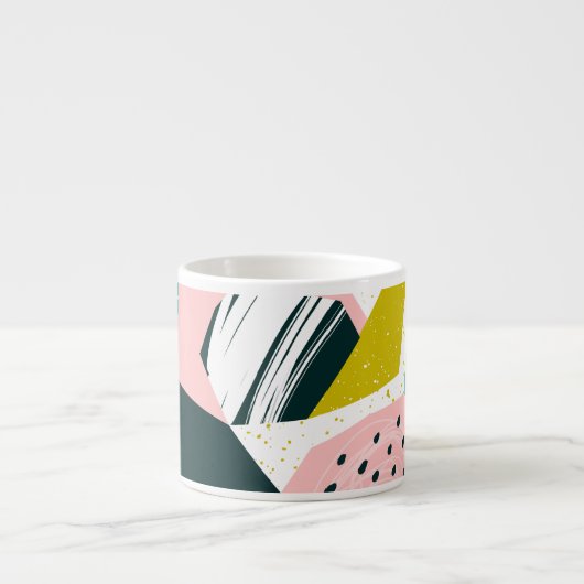 Ananas Abstrakt: farbenfrohe nahtlose Patchwork Espressotasse (Vorderseite)