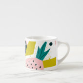 Ananas Abstrakt: farbenfrohe nahtlose Patchwork Espressotasse (Rechts)