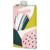 Ananas Abstrakt: farbenfrohe nahtlose Patchwork Flachmann (Links)