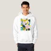 Ananas Abstrakt: farbenfrohe nahtlose Patchwork Hoodie (Vorne ganz)
