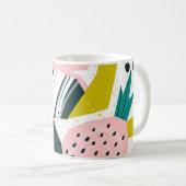 Ananas Abstrakt: farbenfrohe nahtlose Patchwork Kaffeetasse (VorderseiteRechts)