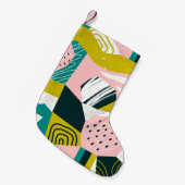 Ananas Abstrakt: farbenfrohe nahtlose Patchwork Kleiner Weihnachtsstrumpf (Vorderansicht (hängend))