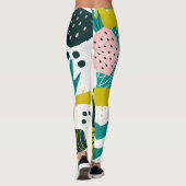 Ananas Abstrakt: farbenfrohe nahtlose Patchwork Leggings (Rückseite)