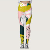 Ananas Abstrakt: farbenfrohe nahtlose Patchwork Leggings (Vorderseite)