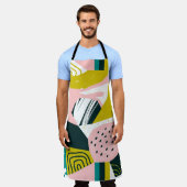 Ananas Abstrakt: farbenfrohe nahtlose Patchwork Schürze (Getragen)
