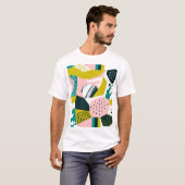 Ananas Abstrakt: farbenfrohe nahtlose Patchwork T-Shirt (Vorne ganz)