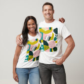 Ananas Abstrakt: farbenfrohe nahtlose Patchwork T-Shirt (Unisex)