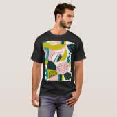 Ananas Abstrakt: farbenfrohe nahtlose Patchwork T-Shirt (Vorne ganz)