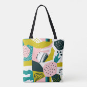 Ananas Abstrakt: farbenfrohe nahtlose Patchwork Tasche (Rückseite)