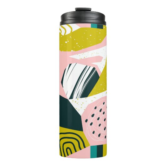 Ananas Abstrakt: farbenfrohe nahtlose Patchwork Thermosbecher (Vorderseite)