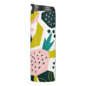 Ananas Abstrakt: farbenfrohe nahtlose Patchwork Thermosbecher (Nach rechts gedreht)