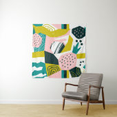 Ananas Abstrakt: farbenfrohe nahtlose Patchwork Wandteppich (Beispiel)