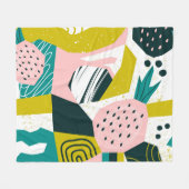 Ananas Abstrakte: Farbige Nahtlose Patchwork Fleecedecke (Vorderseite (Horizontal))