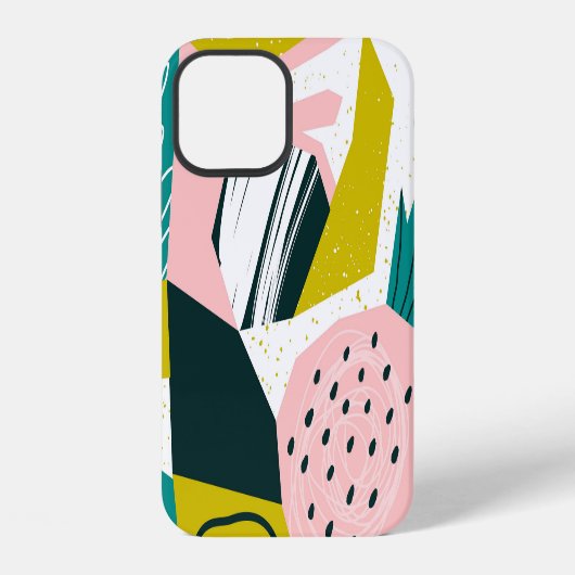 Ananas Abstrakte: Farbige Nahtlose Patchwork iPhone Hülle (Rückseite)