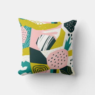 Ananas Abstrakte: Farbige Nahtlose Patchwork Kissen