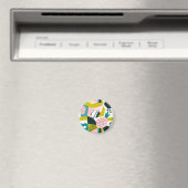 Ananas Abstrakte: Farbige Nahtlose Patchwork Magnet (In Situ (Geschirrspüler))