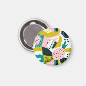 Ananas Abstrakte: Farbige Nahtlose Patchwork Magnet (Vorderseite/Rückseite)