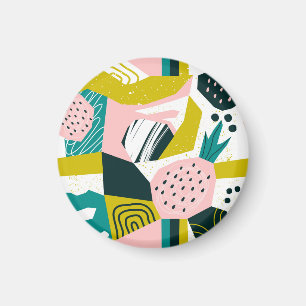 Ananas Abstrakte: Farbige Nahtlose Patchwork Magnet