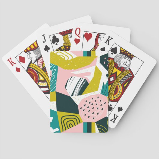 Ananas Abstrakte: Farbige Nahtlose Patchwork Spielkarten (Rückseite)