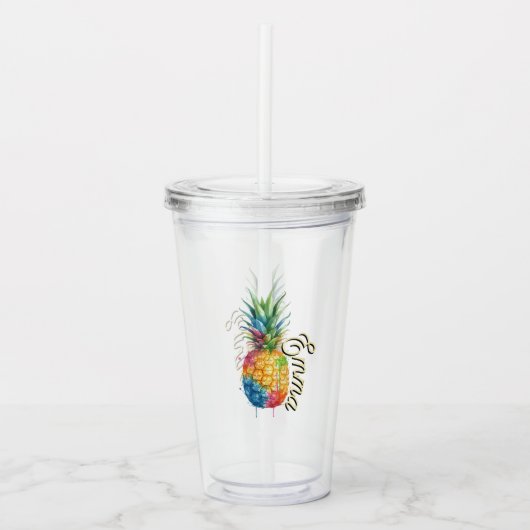 Ananas Acryltrinkbecher (Vorderseite)
