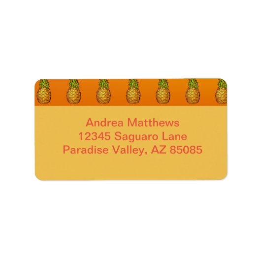 Ananas Adressaufkleber (Vorne)