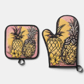 Ananas AI Art Ofenhandschuh & Topflappen-Set (Vorderseite)