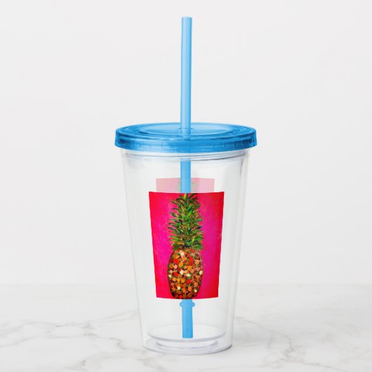 Ananas Akrylic Tumbler Acryltrinkbecher (Vorderseite)