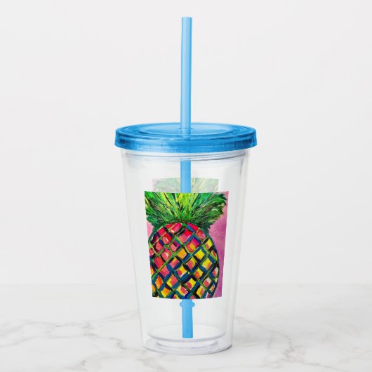 Ananas Akrylic Tumbler Acryltrinkbecher (Vorderseite)