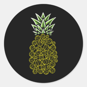 Ananas Aloha Beach Hawaii Beach Volleyball - Runder Aufkleber