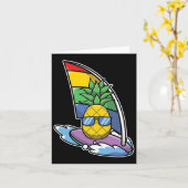 Ananas Aloha Beach Hawaii Windsurfgeschenk - Karte (Gelbe Blume)