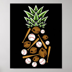 Ananas Aloha Beaches Hawaii Baseball Geschenk - Ka Poster