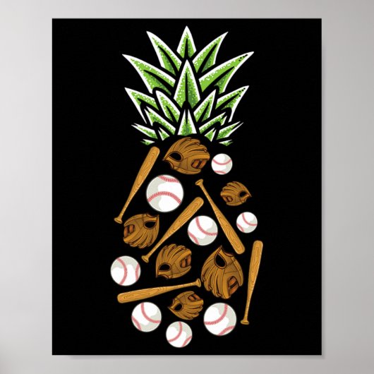 Ananas Aloha Beaches Hawaii Baseball Geschenk - Ka Poster (Vorne)
