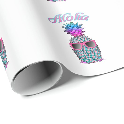 Ananas-Aloha Geschenkpapier (Rolleneckpunkt)