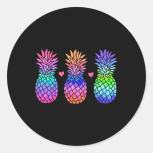 Ananas Aloha Hawaii Tropisches Obst Sommerferien Runder Aufkleber