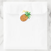 Ananas Aloha Runder Aufkleber (Tasche)