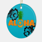 Ananas Aloha - Strand Weihnachtsgeschmack Keramikornament (Links)