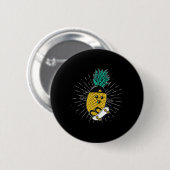 Ananas Aloha Strände Hawaii Skateboarding - Ska Button (Vorne & Hinten)