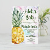 Ananas Aloha Summer Tropical Fruit Baby Dusche Einladung (Stehend Vorderseite)