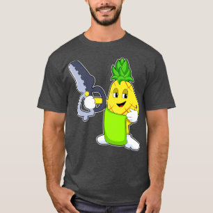 Ananas als Friseur mit Schere Razor T-Shirt