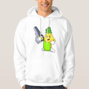 Ananas als Friseur mit Scheren & Razor Hoodie