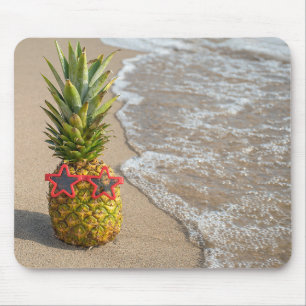 Ananas am Strand Sand Mousepad