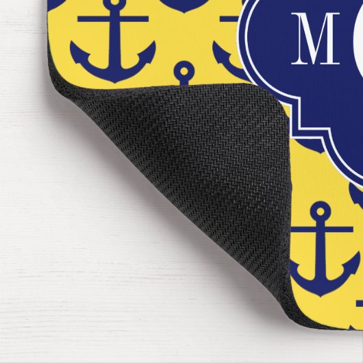 Ananas-Ananas-Ananas-BG, Navy-3-Monogramm Mousepad (Ecke)