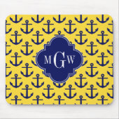 Ananas-Ananas-Ananas-BG, Navy-3-Monogramm Mousepad (Vorne)