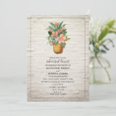 Ananas-Ananas-Blütenstein Hochzeit Probe Dinner Einladung (Stehend Vorderseite)