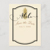 Ananas-Ananas-Creme Schwarz Tropical Save the Date Ankündigungspostkarte (Vorderseite)