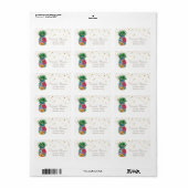 Ananas-Ananas-Flora Adressaufkleber (Vorne)