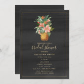 Ananas-Ananas-Flora Tropisches Brautparty Einladung (Vorne/Hinten)