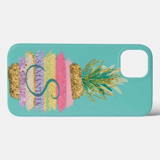 Ananas-Ananas-Gesteinsgrün Case-Mate iPhone Hülle (Rückseite (Horizontal))
