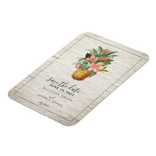 Ananas-Ananas-Hochzeit spart das Datum Magnet (Linke Seite)